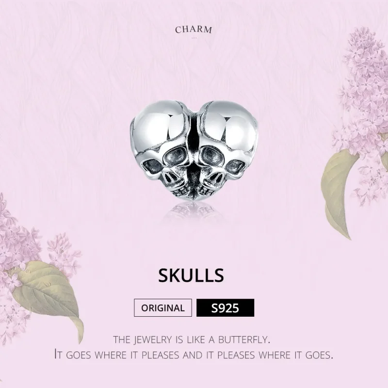 (image for) Pandora Style Silver Charm, Skulls - SCC1519 - View 6