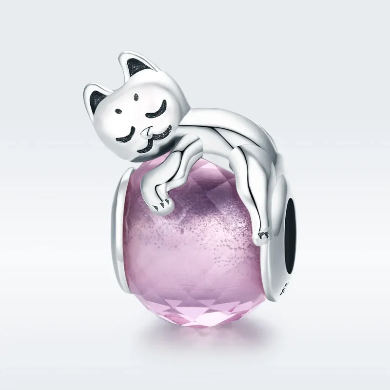 (image for) Pandora Style Silver Charm, Sleeping Cat - SCC447 - View 2