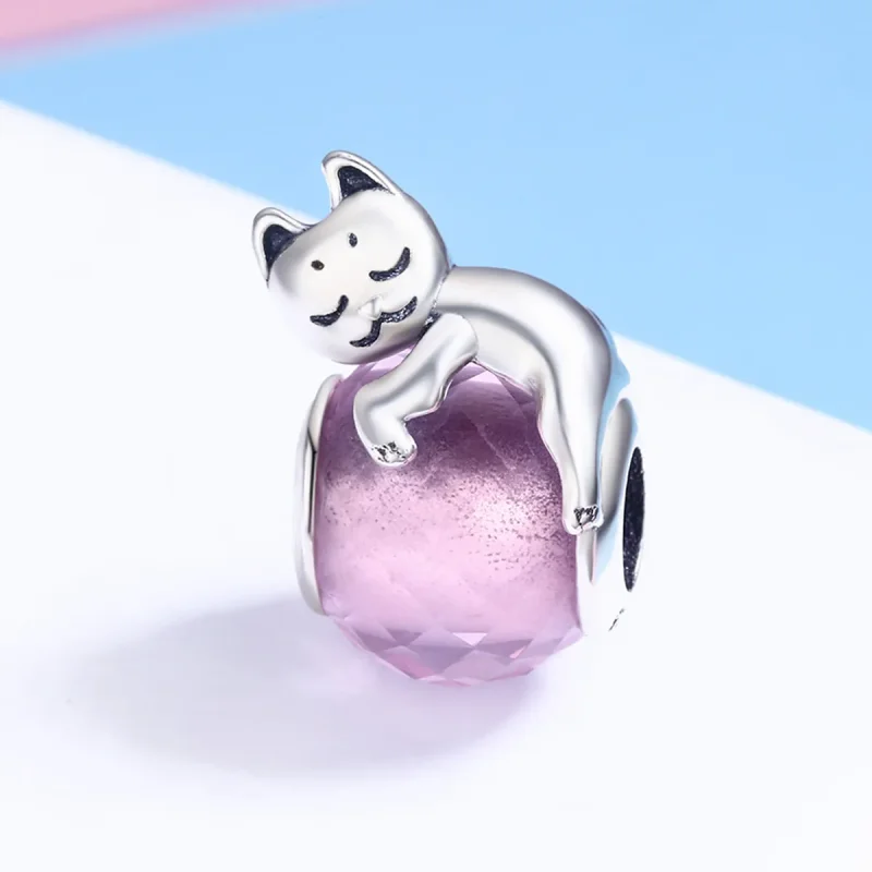 (image for) Pandora Style Silver Charm, Sleeping Cat - SCC447 - View 3
