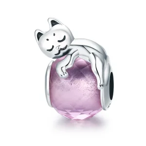 (image for) Pandora Style Silver Charm, Sleeping Cat - SCC447
