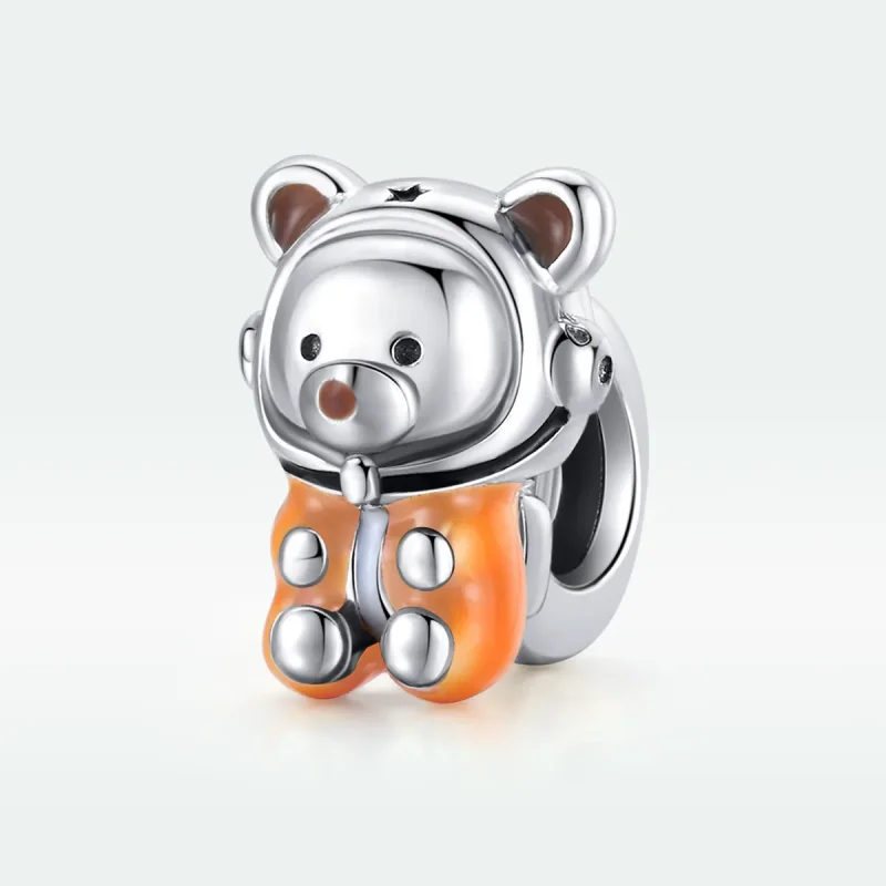 (image for) Pandora Style Silver Charm, Space Bear, Multicolor Enamel - SCC1693 - View 5