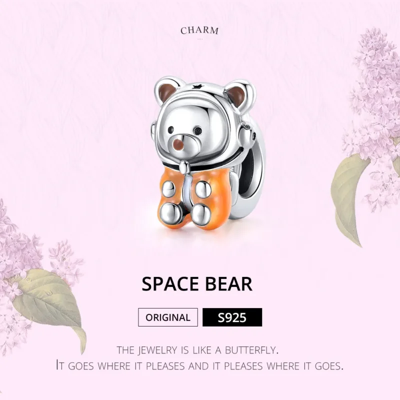 (image for) Pandora Style Silver Charm, Space Bear, Multicolor Enamel - SCC1693 - View 6