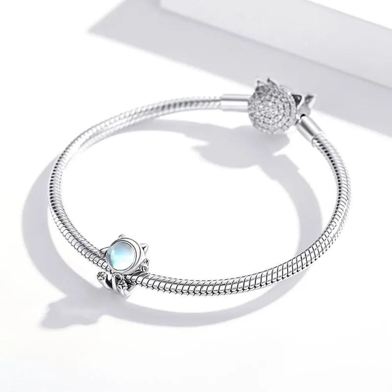 (image for) Pandora Style Silver Charm, Space Cat - SCC1697 - View 3