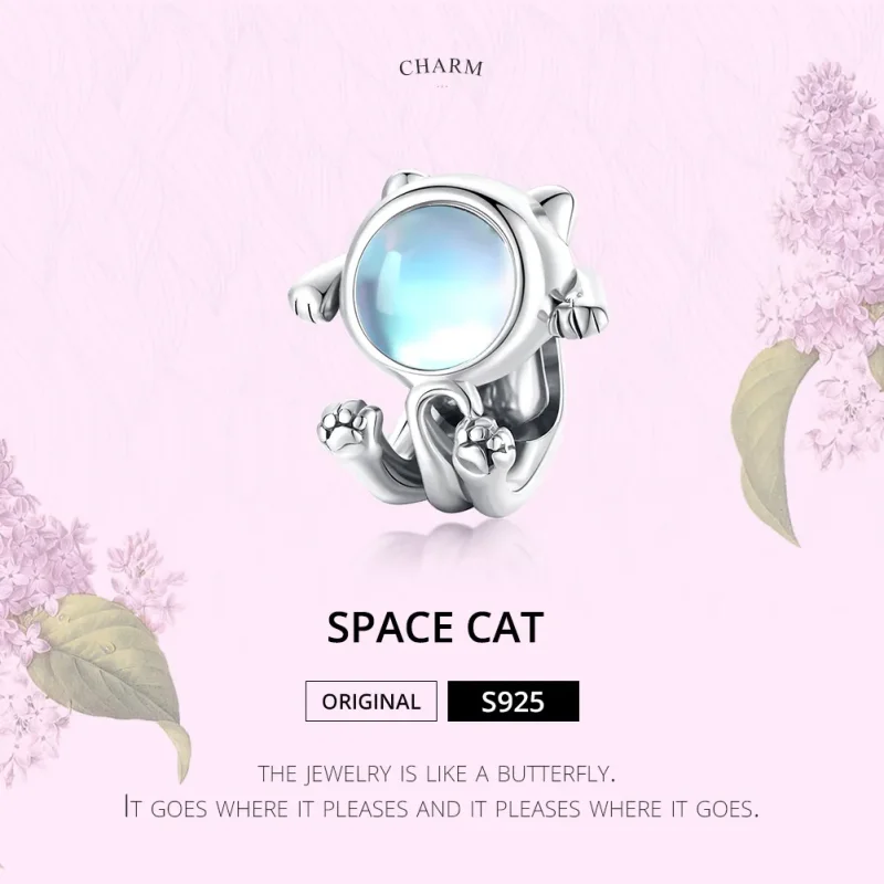 (image for) Pandora Style Silver Charm, Space Cat - SCC1697 - View 6
