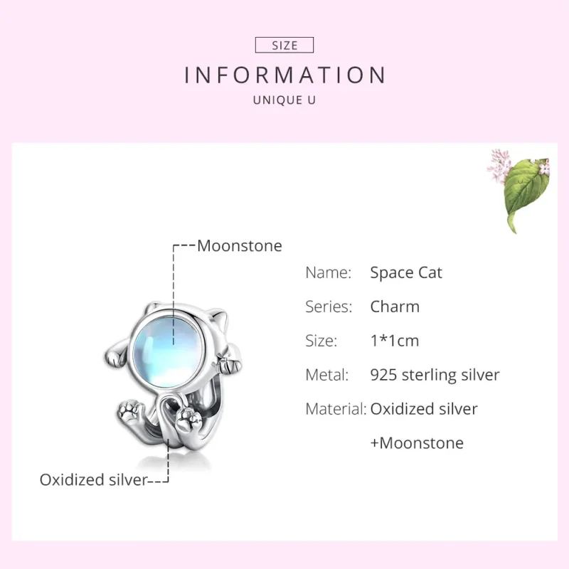 (image for) Pandora Style Silver Charm, Space Cat - SCC1697 - View 7