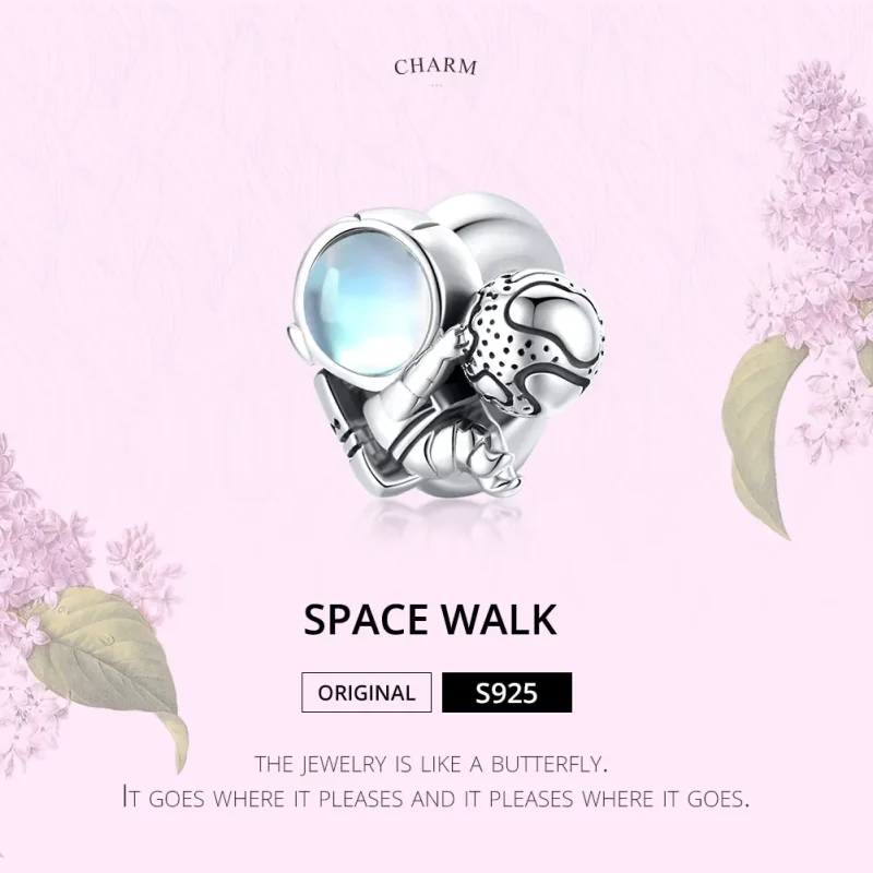 (image for) Pandora Style Silver Charm, Space Walk - SCC1694 - View 6