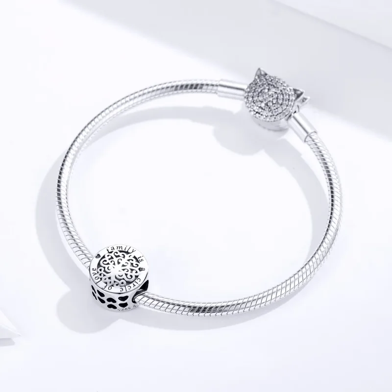 (image for) Pandora Style Silver Charm, Sparkling Family Tree - SCC1324 - View 3