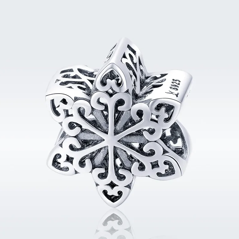 (image for) Pandora Style Silver Charm, Sparkling Snowflake - SCC719 - View 3