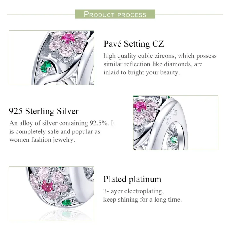 (image for) Pandora Style Silver Charm, Spring - BSC039 - View 7