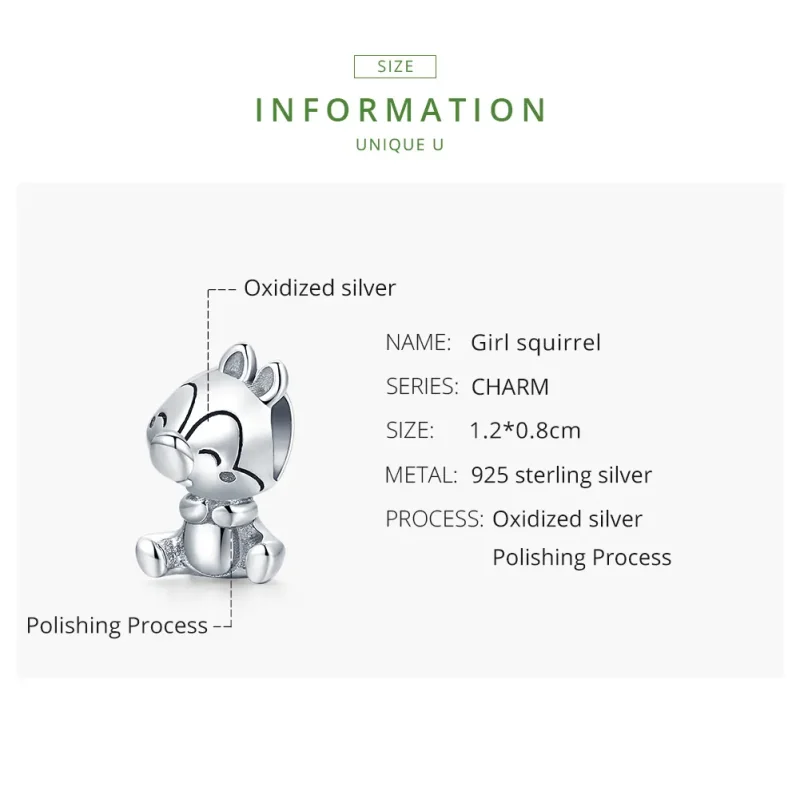 (image for) Pandora Style Silver Charm, Squirrel - SCC1869 - View 7