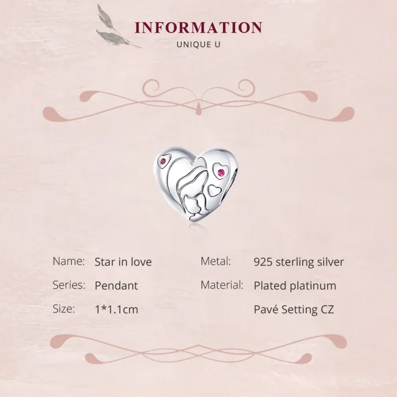 (image for) Pandora Style Silver Charm, Star In Love - BSC216 - View 6