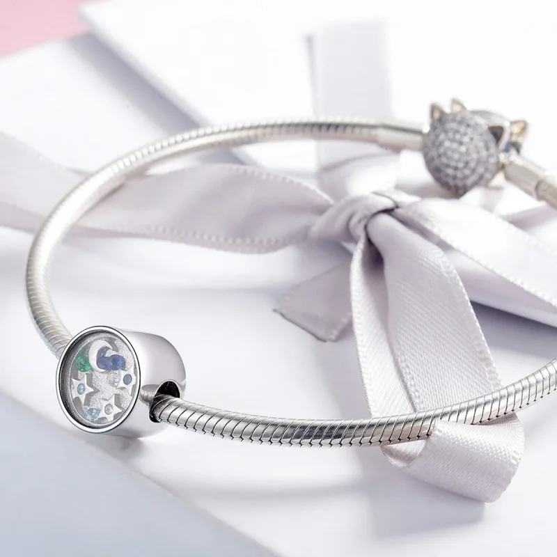 (image for) Pandora Style Silver Charm, Starry Sky - BSC042 - View 2