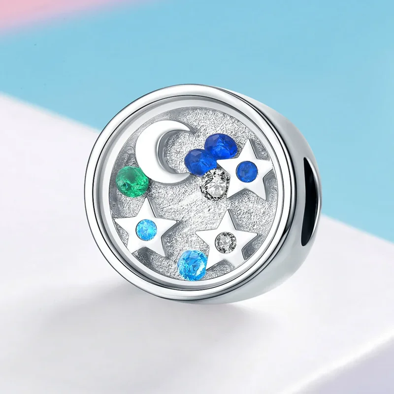 (image for) Pandora Style Silver Charm, Starry Sky - BSC042 - View 4