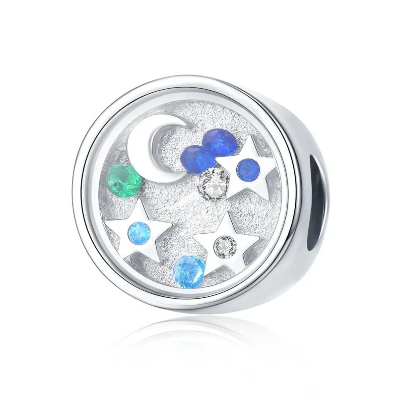 (image for) Pandora Style Silver Charm, Starry Sky - BSC042 - Product Image