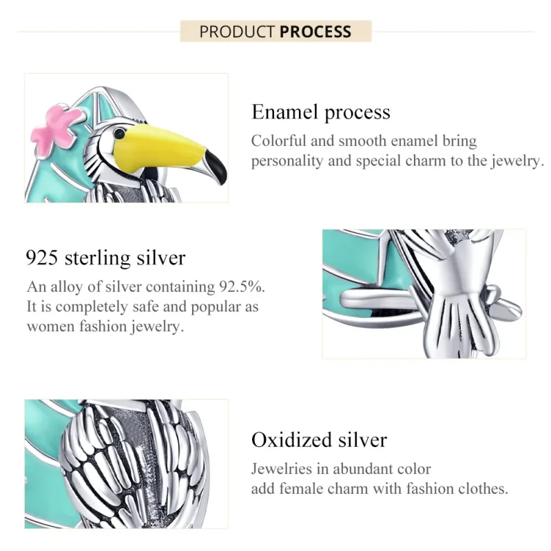 (image for) Pandora Style Silver Charm, Stork - SCC1531 - View 7