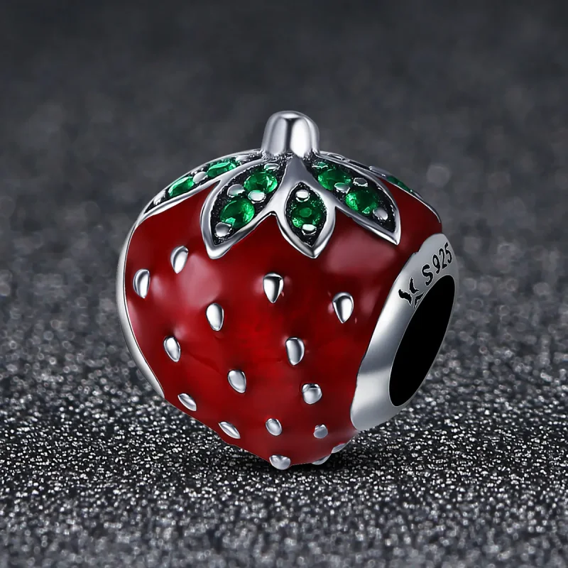 (image for) Pandora Style Silver Charm, Strawberry, Multicolor Enamel - SCC369 - View 2