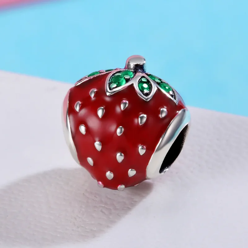 (image for) Pandora Style Silver Charm, Strawberry, Multicolor Enamel - SCC369 - View 3