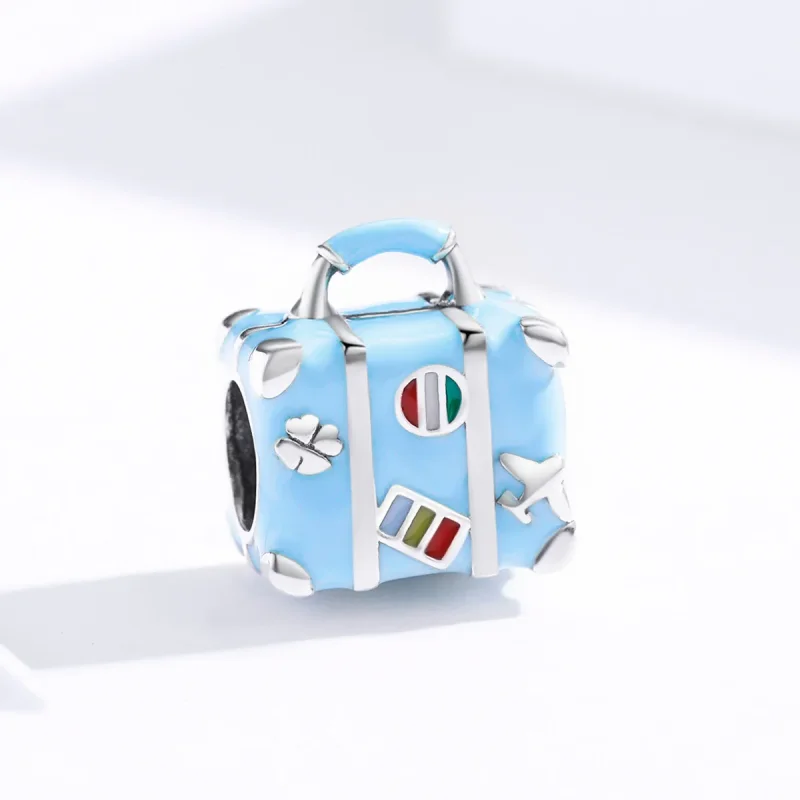 (image for) Pandora Style Silver Charm, Suitcase, Multicolor Enamel - SCC1377 - View 2