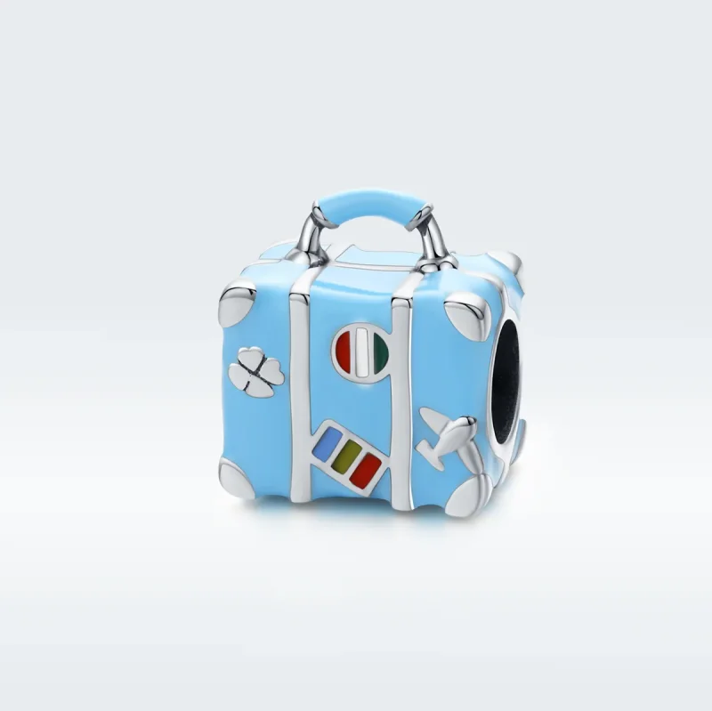(image for) Pandora Style Silver Charm, Suitcase, Multicolor Enamel - SCC1377 - View 5