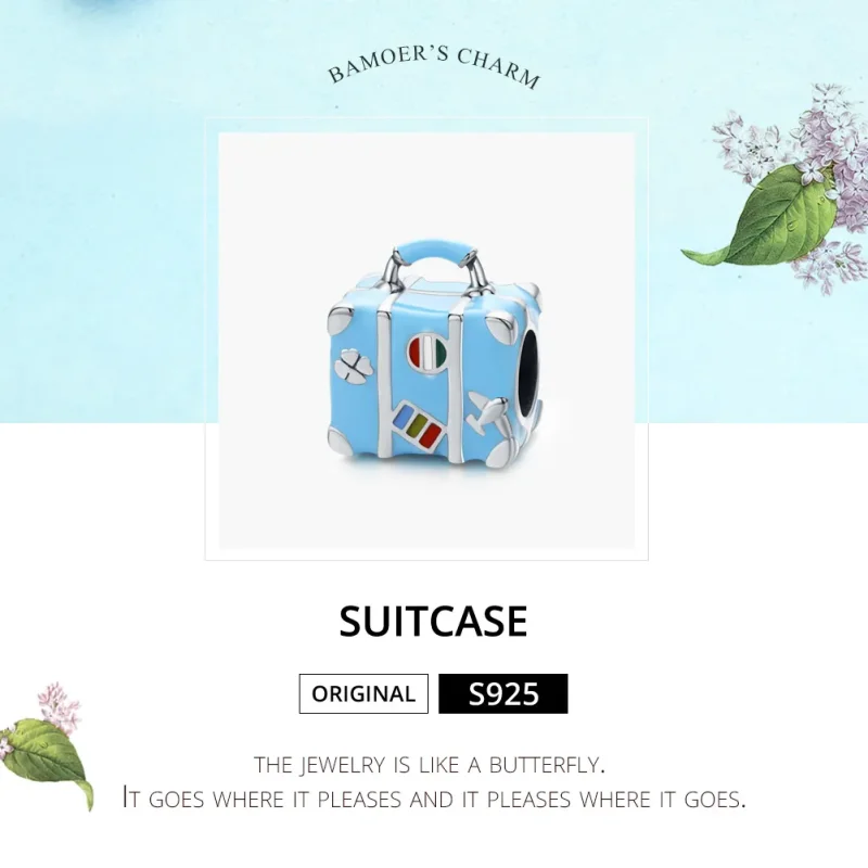 (image for) Pandora Style Silver Charm, Suitcase, Multicolor Enamel - SCC1377 - View 6