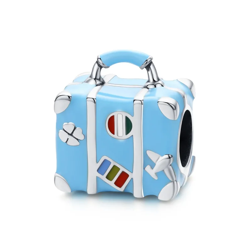 (image for) Pandora Style Silver Charm, Suitcase, Multicolor Enamel - SCC1377 - Product Image