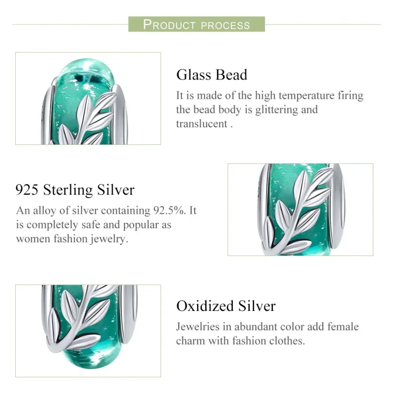 (image for) Pandora Style Silver Charm, Summer Branches - SCC863 - View 7