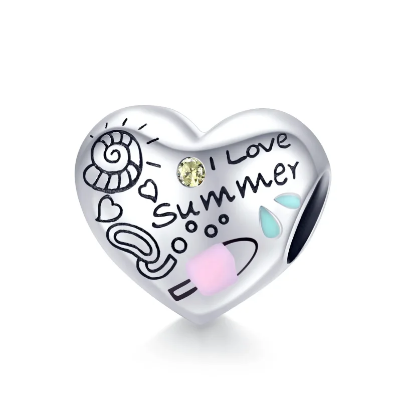 (image for) Pandora Style Silver Charm, Summer Graffiti, Multicolor Enamel - SCC1529 - Product Image