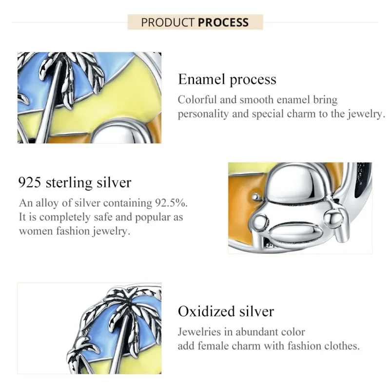 (image for) Pandora Style Silver Charm, Summer Journey, Multicolor Enamel - SCC1530 - View 7
