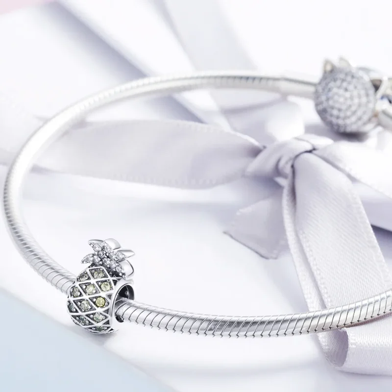 (image for) Pandora Style Silver Charm, Summer Pineapple - SCC936 - View 3