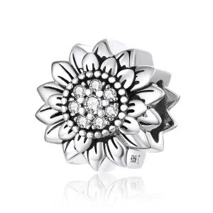 (image for) Pandora Style Silver Charm, Sunflower, Enamel - SCC1507