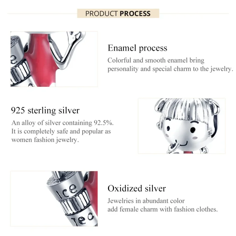 (image for) Pandora Style Silver Charm, Sunshine Girl, Multicolor Enamel - SCC1525 - View 7