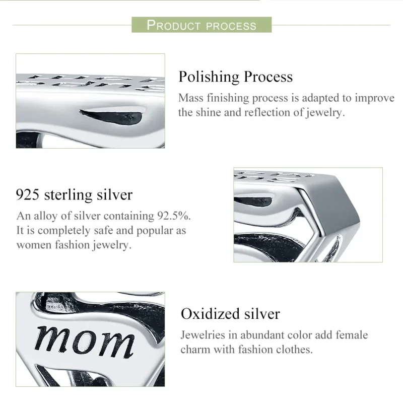 (image for) Pandora Style Silver Charm, Super Mom - SCC429 - View 6