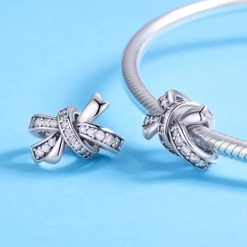 (image for) Pandora Style Silver Charm, Sweet Bow - SCC773 - View 4