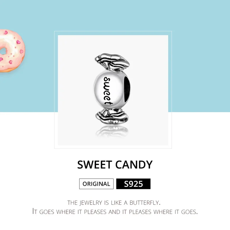 (image for) Pandora Style Silver Charm, Sweet Candy - BSC353 - View 6
