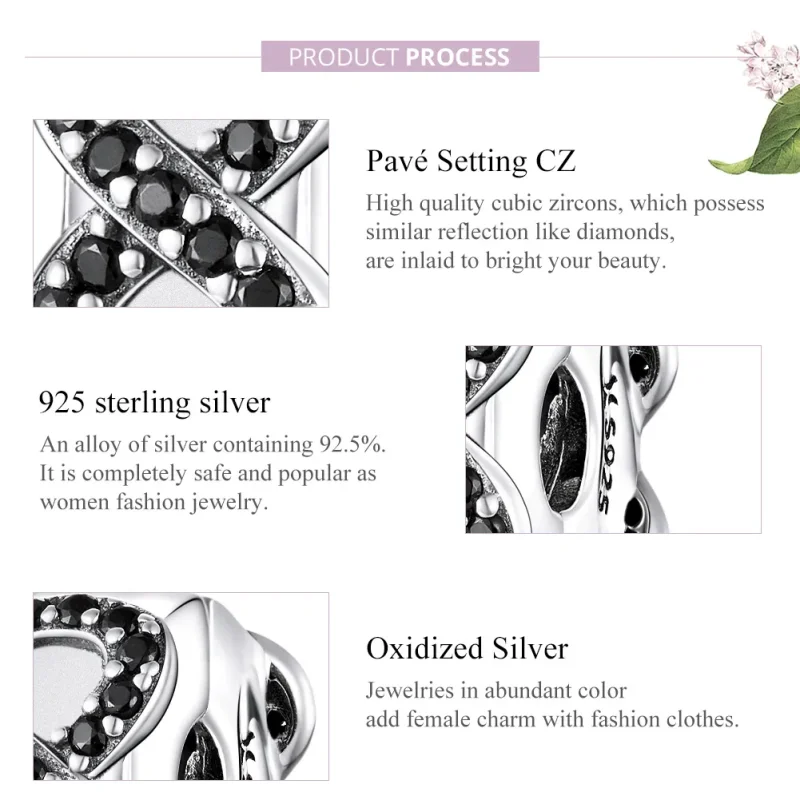 (image for) Pandora Style Silver Charm, Symbol of Infinity - SCC1498 - View 8