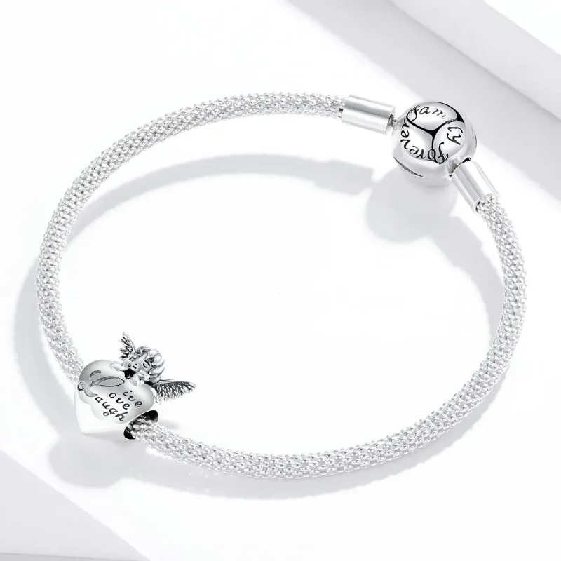 (image for) Pandora Style Silver Charm, Thanksgiving Angel - SCC1633 - View 3