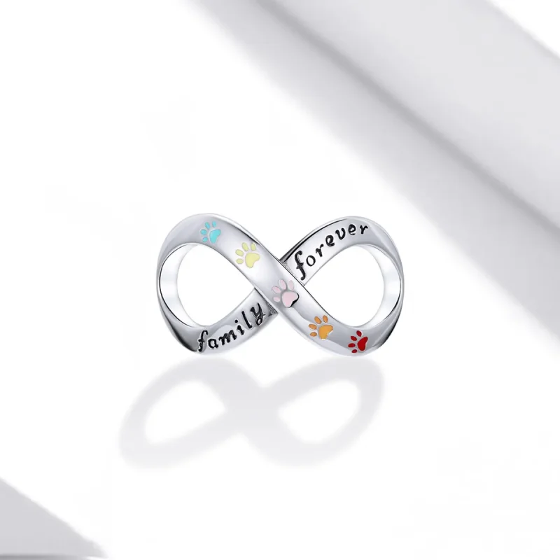 (image for) Pandora Style Silver Charm, The Paw Print of Love, Multicolor Enamel - SCC1849 - View 2