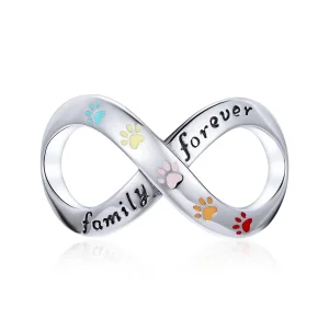 (image for) Pandora Style Silver Charm, The Paw Print of Love, Multicolor Enamel - SCC1849