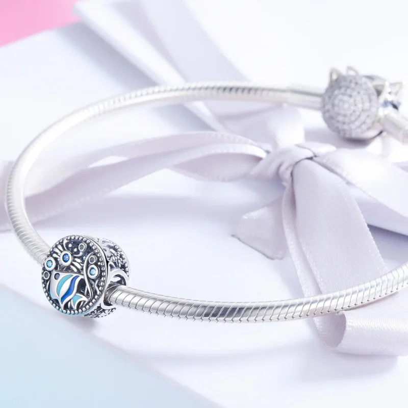 (image for) Pandora Style Silver Charm, The Underwater World Ocean Life, Blue Enamel - SCC76 - View 2