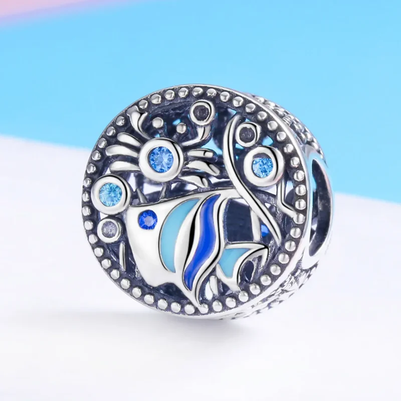 (image for) Pandora Style Silver Charm, The Underwater World Ocean Life, Blue Enamel - SCC76 - View 4