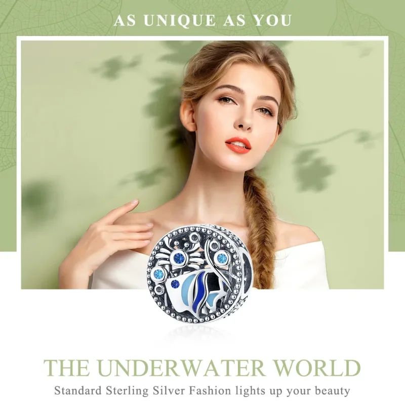 (image for) Pandora Style Silver Charm, The Underwater World Ocean Life, Blue Enamel - SCC76 - View 6