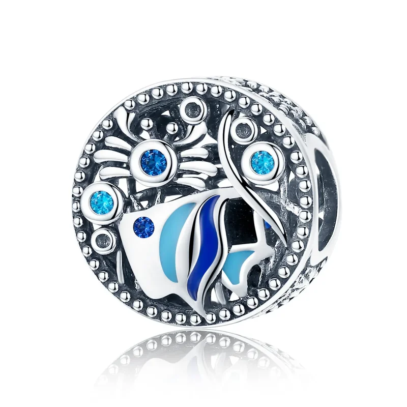 (image for) Pandora Style Silver Charm, The Underwater World Ocean Life, Blue Enamel - SCC763 - Product Image