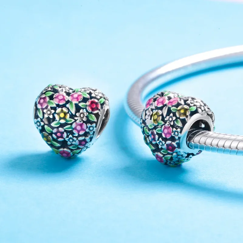 (image for) Pandora Style Silver Charm, The Valley of Wind Flowers, Multicolor Enamel - SCC6 - View 5