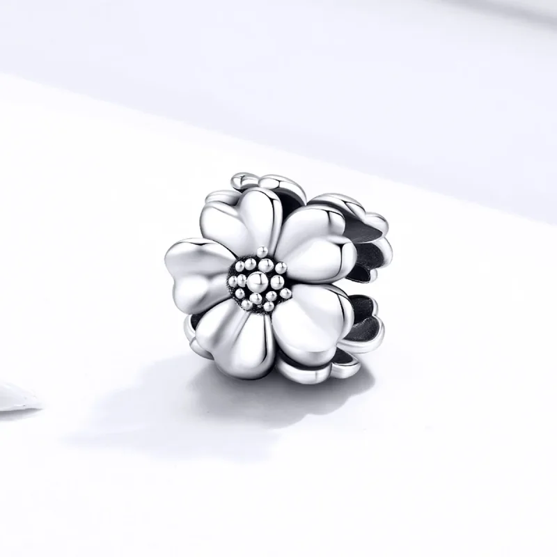 (image for) Pandora Style Silver Charm, Three Flowers - SCC1486 - View 2
