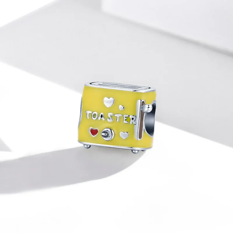 (image for) Pandora Style Silver Charm, Toaster, Yellow Enamel - SCC1863 - View 2