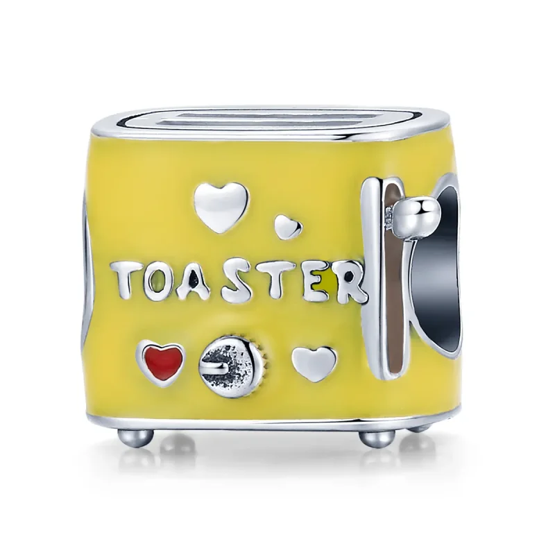 (image for) Pandora Style Silver Charm, Toaster, Yellow Enamel - SCC1863 - Product Image