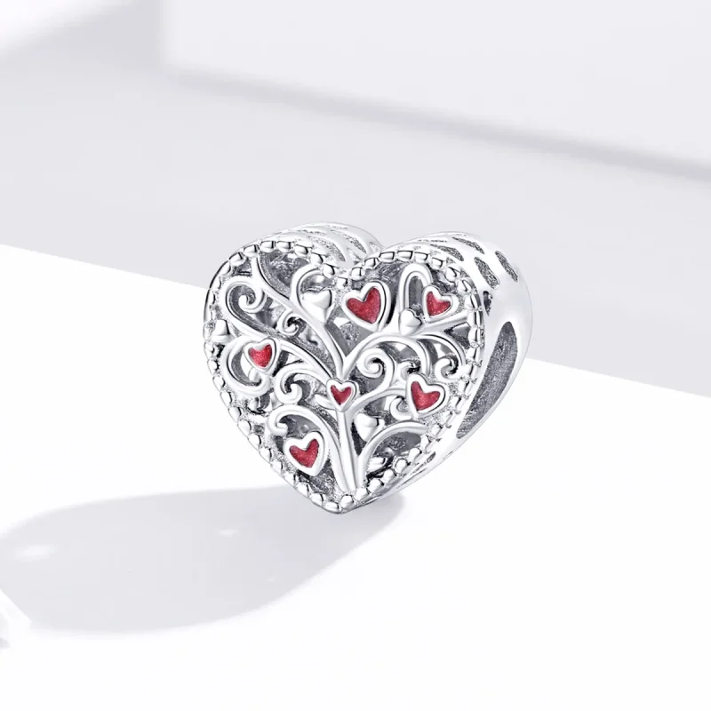 (image for) Pandora Style Silver Charm, Tree of Life, Red Enamel - BSC279 - View 2