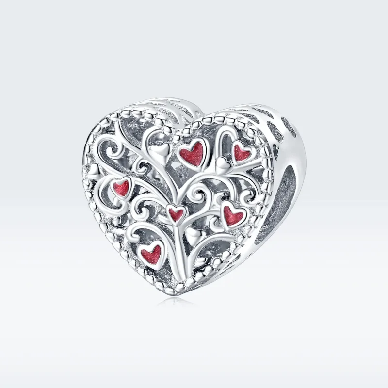 (image for) Pandora Style Silver Charm, Tree of Life, Red Enamel - BSC279 - View 5