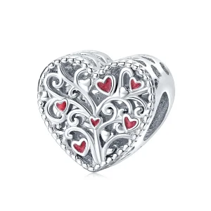 (image for) Pandora Style Silver Charm, Tree of Life, Red Enamel - BSC279