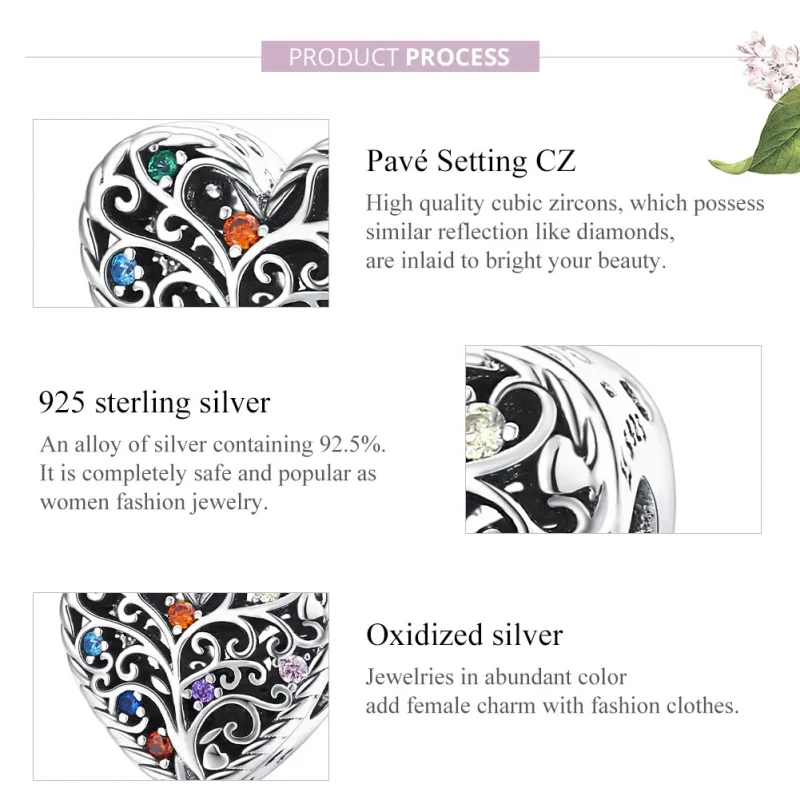 (image for) Pandora Style Silver Charm, Tree of Life - SCC1608 - View 8